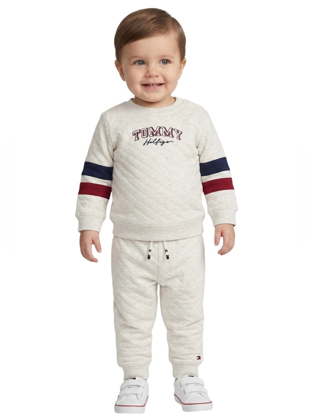 Tommy Hilfiger / NWT Logo Diamond Quilted Sweatshirt & Joggers Set